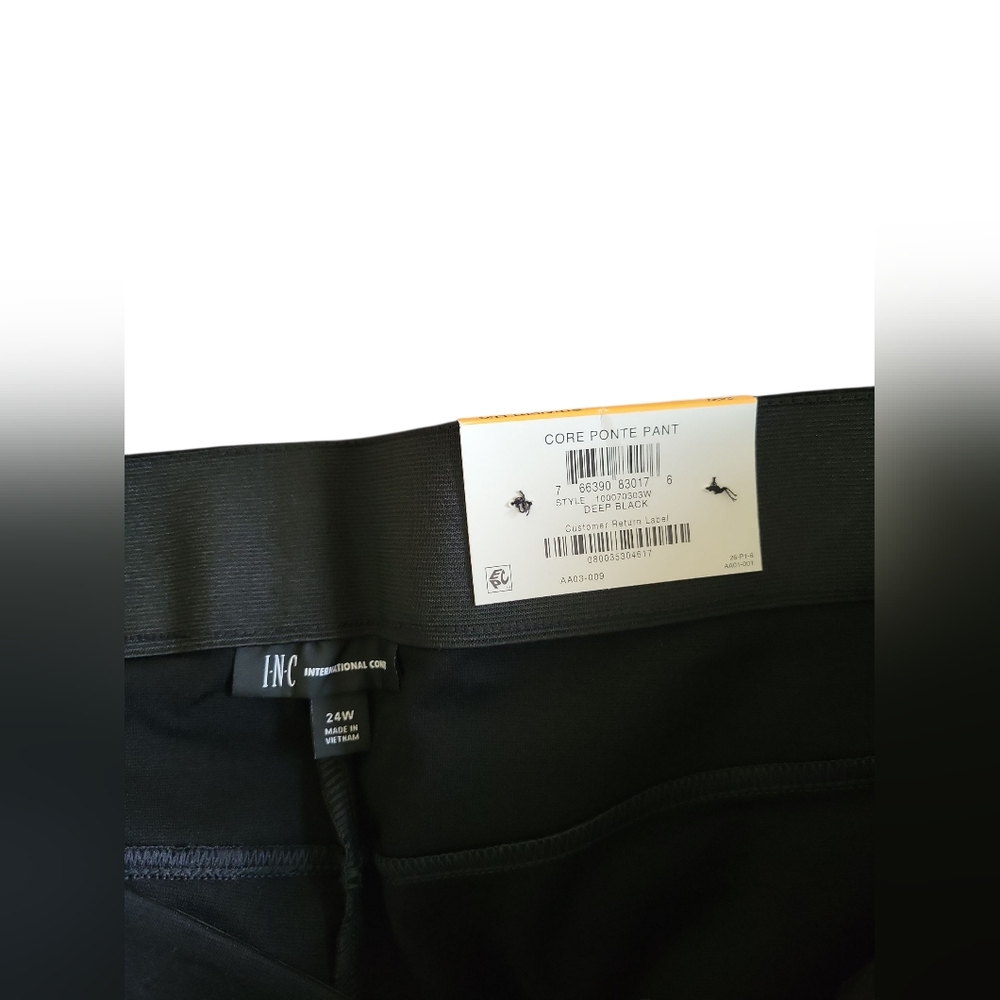 INC International Concepts Black Straight Leg Pants - Picture 3 of 5